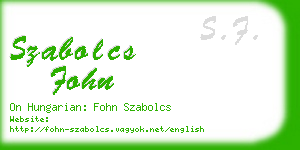 szabolcs fohn business card